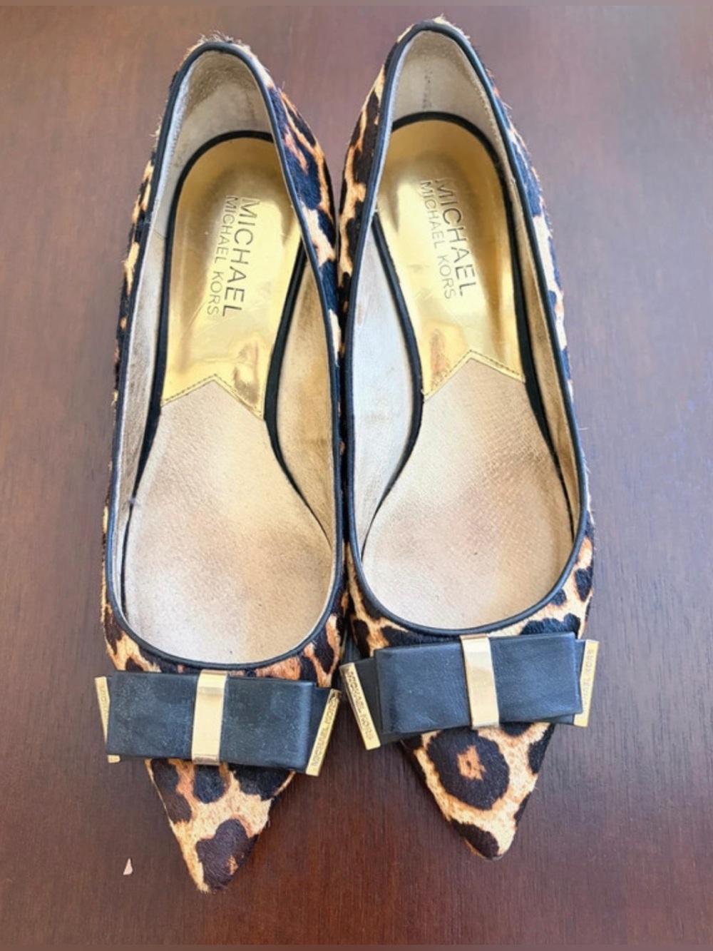 Michael Kors Leopard Print Bow Flats Size 6.5